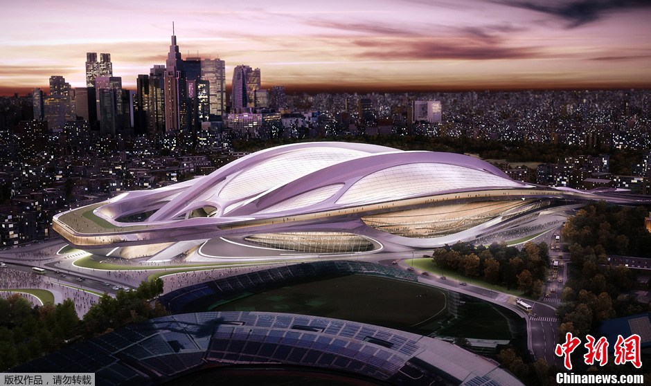 9月9日，2020年東京奧運(yùn)會和殘奧會籌備委員會公布了日本新國家體育場效果圖。