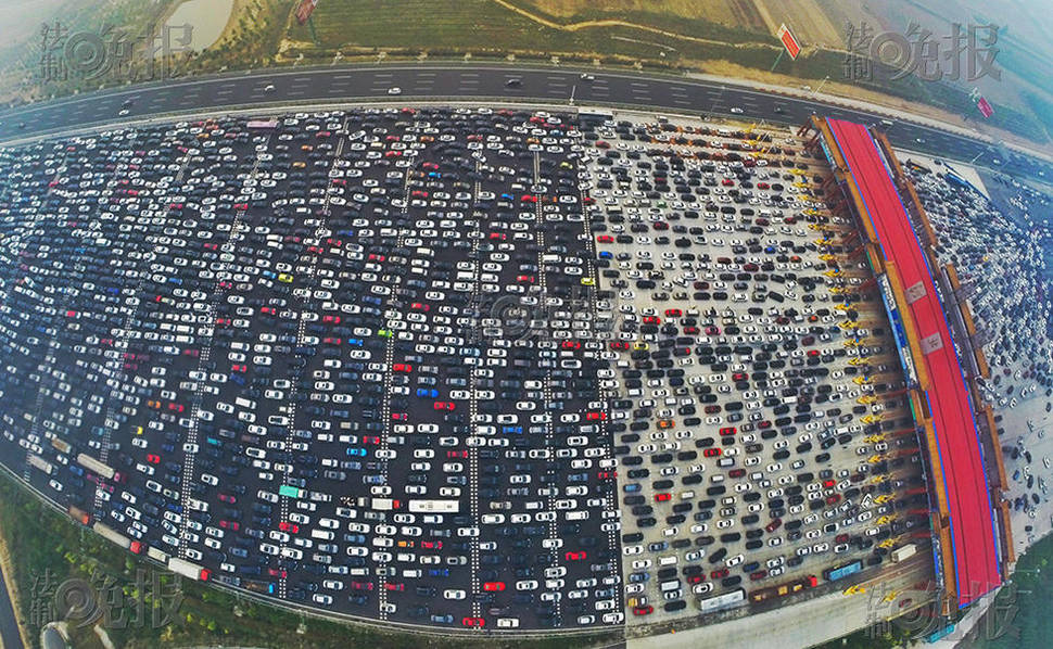 車流航拍。