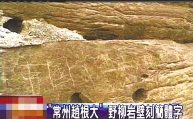 “常州趙根大” 2009年3月27日，臺灣北海岸野柳地質(zhì)公園巖壁上被刻下“中國常州趙根大”字樣。臺灣媒體將此事報道后，趙根大公開道歉。