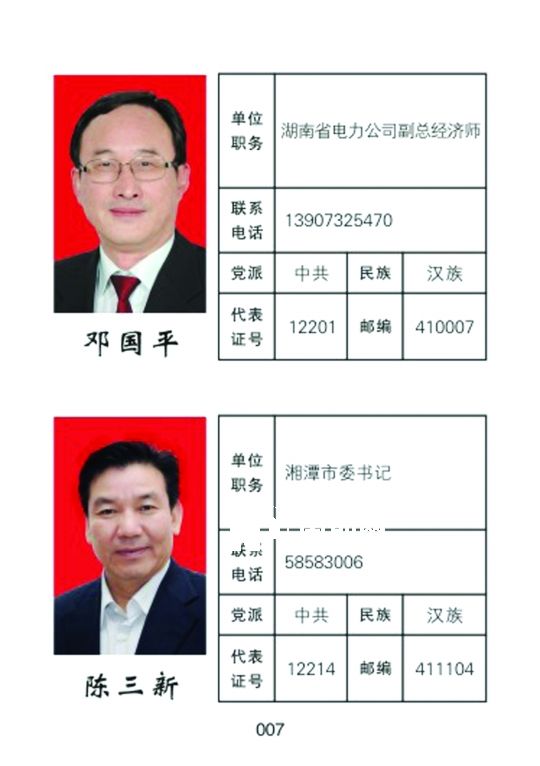湘潭市人大常委會(huì)官網(wǎng)公開(kāi)的湖南省委書(shū)記徐守盛和湘潭市委書(shū)記陳三新的信息。兩人均為湘潭選出的湖南省人大代表，陳三新同時(shí)是湘潭市人大代表。</p><p>