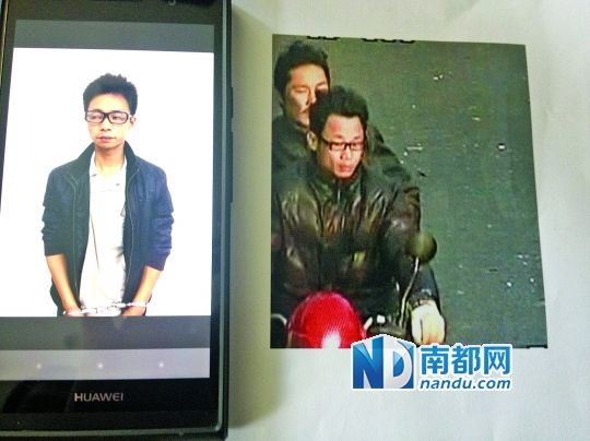 叉車司機(jī)肖東。飛車搶奪嫌疑人(戴眼鏡者)。