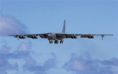 美軍B-52戰(zhàn)略轟炸機(jī)。其為韓三大核保護(hù)傘之一。