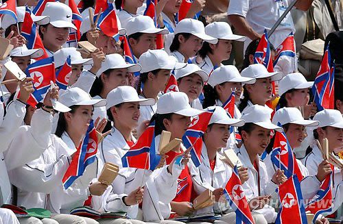 資料圖:朝鮮拉拉隊員(韓聯社) 資料圖:朝鮮拉拉隊員(韓聯社)