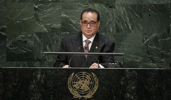 9月27日，朝鮮外相李洙墉在聯(lián)大發(fā)表講話(huà)。