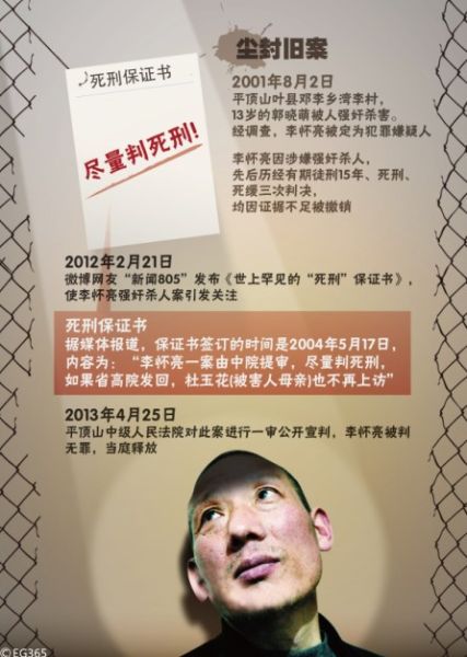 因涉嫌奸殺幼女，李懷亮被羈押了近12年，先后歷經(jīng)有期徒刑15年、死刑、死緩三次判決，最終因“證據(jù)不足、事實(shí)不清”于近日被宣判無(wú)罪，當(dāng)庭釋放