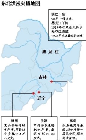 受持續(xù)降雨的影響，嫩江、松花江、黑龍江等3條大江同時出現(xiàn)超警戒水位的流域性大洪水