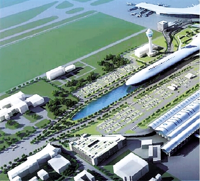 新鄭機(jī)場T2航站樓全面封頂 比T1航站樓大3倍。