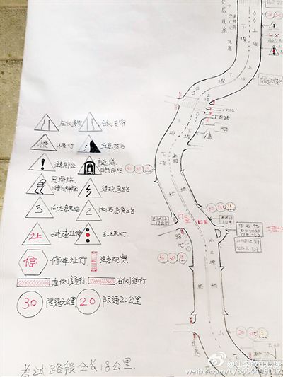 大叔手繪7米長卷，為考“科目三”真是拼了