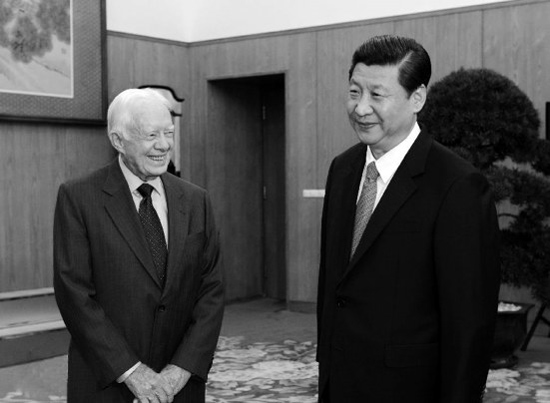 2012年12月13日，中共中央總書記習(xí)近平在中南海會見美國前總統(tǒng)卡特