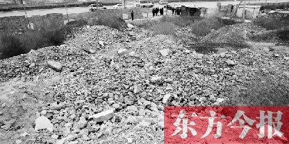 昨日，鄭州市107輔道花園口鎮(zhèn)大廟村，綿延數(shù)公里的城中村拆遷后遺留的建筑垃圾