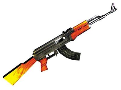AK47步槍?zhuān)汗R斯大量仿制，是武裝分子主要武器。