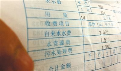 北京市某居民的水費(fèi)單顯示，費(fèi)用中有水資源費(fèi)和污水處理費(fèi)兩項(xiàng)附加收費(fèi)。
