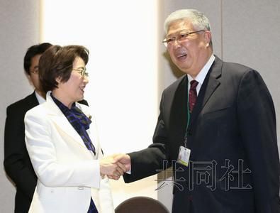 3月15日下午，日本防災(zāi)擔(dān)當(dāng)相山谷惠理子與中國民政部長(zhǎng)李立國（右）會(huì)談。
