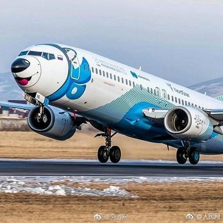  俄羅斯Nordstar航空公司飛機換上哈士奇涂裝