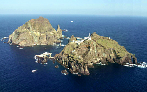 資料圖：日韓爭議島嶼，韓國稱“獨島”，日本稱“竹島”。
