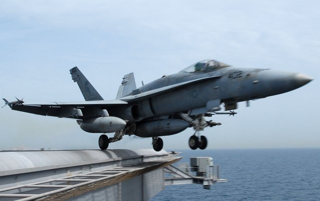 資料圖：美軍F-18艦載機。