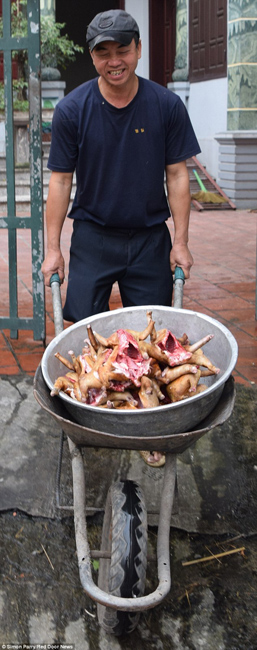 越南貓肉餐廳：將貓淹死、剝皮、切成小塊，再油炸