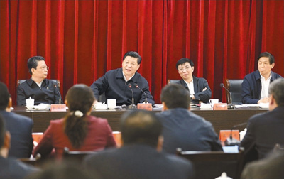 3月18日，習近平聽取蘭考縣教育實踐活動情況匯報，并發(fā)表重要講話。